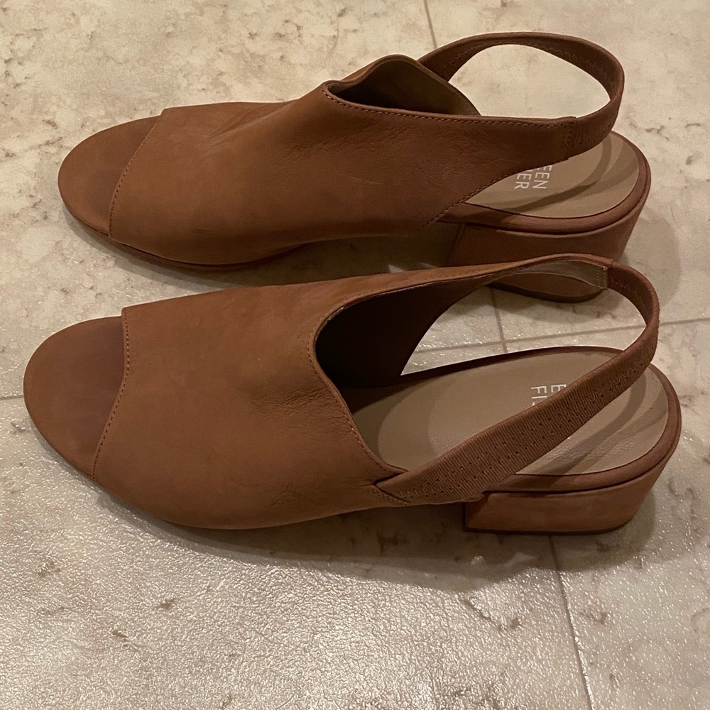 Eileen Fischer Suede Open Toe Shoes